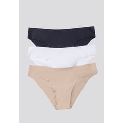 FORMAS INTIMAS - Panty Paq X3 Mujer Piel/Negro/Blanco FI 16970