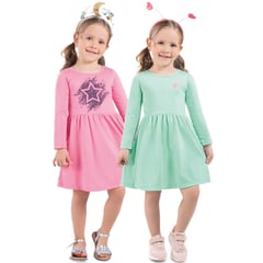 MARKETING PERSONAL - Vestido Paq X2 Infantil Femenino Multicolor Mp 92406