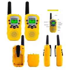 GENERICO - 2 Radio Intercomunicador Amarillo BF-T3 UHF 22 Canal 3Km Walkie Talkie