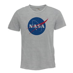 CREACIONES NU CROWN - Camiseta Nasa Logo hombre Gris Original Nu Crown