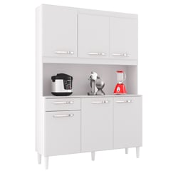 AKIVOY - Alacena Mueble Auxiliar Cocina Carine 6 P Blanco