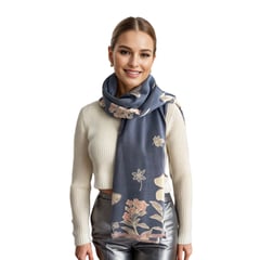 FRIOLENTA - Bufanda Flores Pashmina Doble Faz