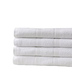 FATELARES - Set X 4 Toallas De Cuerpo Cristal 70x140cm 350gr Blancas