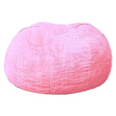 DORMIPUFF - Puff Redondo Tela Peluche Gigante Rosado Silla Cojín