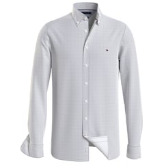 TOMMY HILFIGER - Camisa Th Flex Slim Con Microestampado