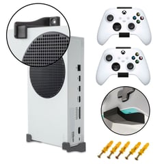 GENERICO - Soporte De Pared para Xbox Series S + 2 Soportes Para Control Negro