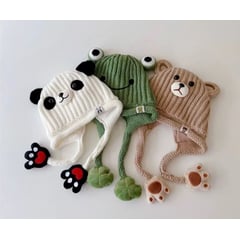 GENERICO - GORRO LANA INFANTIL ANIMALES TERCIOPELO INFANTIL FRIO INVIERNO