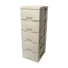 COLPLAST - Cajonero Practimueble 5 Niveles Rattan Beige Plastico