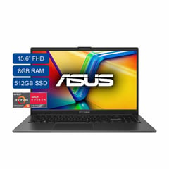 ASUS - Portátil Vivobook 15,6" FHD E1504FA AMD Ryzen 5 7520U RAM 8GB Disco 512GB SSD Negro WINDOWS 11