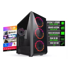 AMD - Torre Gamer Rgb Cpu Ryzen 7-5700g / Ram 16gb / 512gb SSD M.2 / Radeon Vega 8