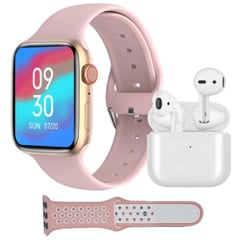 ONE PIXEL - Combo Reloj SmartWatch T55 Especial + Auriculares Rosado