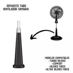 SAMURAI - Tubo Soporte Pedestal Ventilador Turbo Silence