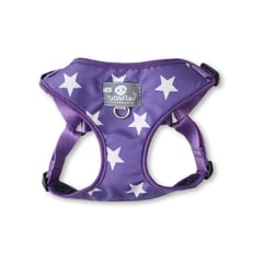 WAWAW - Pechera para perro talla S morada estrellas blancas