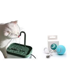 LIBELULA - Combo Fuente de agua+Pelota interactiva para gatos