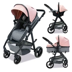 ASALVO - Coche Para Bebe Travel System Two+ Rosa