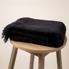 FATELARES - Manta Throw Begonia Negro 130x180cm