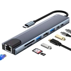 LINKON - Hub Adaptador Usb Tipo C 8 En 1 Macbook Windows