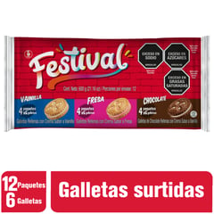 FESTIVAL - Galletas Surtida x 12 paquetes x 6 galletas