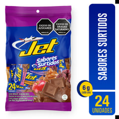 JET - Chocolatina Sabores Surtidos Bolsa x 24 unidades