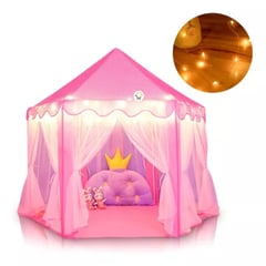 GENERICO - Carpa Castillo Infantil luces Para Princesas y Muñecas Rosa