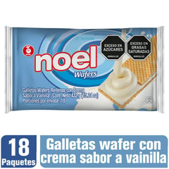 NOEL - Galletas Wafer Vainilla x 18 paquetes