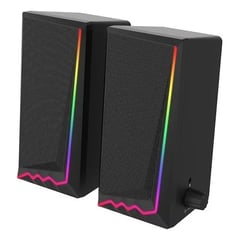 GENERICO - Parlantes Altavoces Gamer Rgb Usb Luz Led Auxiliar Para Pc