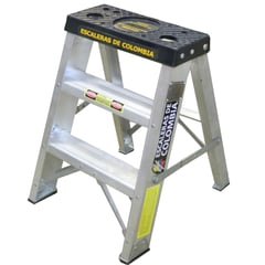 GENERICO - Escalera Certificada Tipo Tijera En Aluminio De 2 pasos / 0.60 Metros 102kg Tipo II