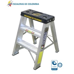 ESCALERAS DE COLOMBIA - Escalera Certificada Tipo Tijera En Aluminio 2 pasos / 0.60 Metros 136 Kg.