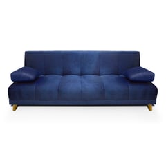 MUEBLES ONLINE - Sofa Cama 3 posiciones Sabath tela azul