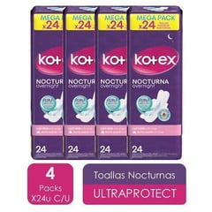 KOTEX - KIT PackX4 Toallas Nocturnas UltraProtect x24cu