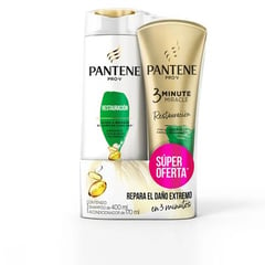 PANTENE - Pantene Sham y Acon Pro-V 3 Minute Miracle Restauración -400 ml/170 ml