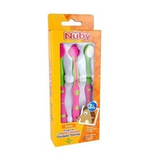 NUBY - Kit Cepillo De Dientes Para Bebe X 3 Pzas Rosa