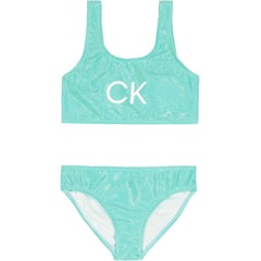 CALVIN KLEIN - Bikini Con Brassier Para Niña Verde Calvin Klein