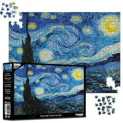 INGENIO - Rompecabezas 1000 piezas Noche estrellada Starry N, Van Gogh