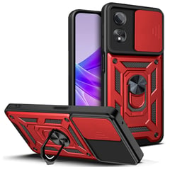 GENERICO - Funda Estuche Case Slider Compatible Con Oppo A58 Rojo