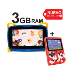 KRONO - Tablet Niños 3GB RAM Android 13 32GB Wifi + Gamebox AZUL