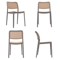 BONNO - Set X 4 Und Silla Diseño Net Gris