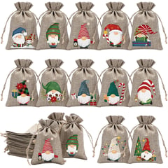 GEF - Bolsas En Yute Navidad 12 Unidades Regalo Decoraciones