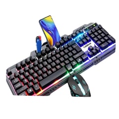 GENERICO - Combo teclado y Mouse GAMER USB Cable RGB 104 teclas - 6900