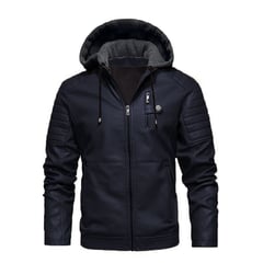 GENERICO - Chaqueta Hombre Cuero Sintético Smooth-Negro