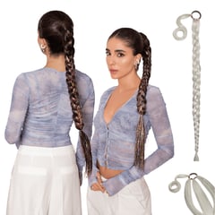 MY DOLL HAIR - Ponytail Trenza ShineBby 34 pulgadas - Silver Galáctico