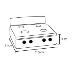 HACEB - Estufa de Mesa 4 Puestos Gas Natural Avellana Torre Gris