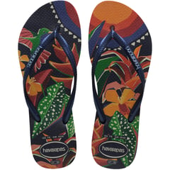 HAVAIANAS - Chanclas Sandalias Slim Tropical Mujer Multicolor Azul