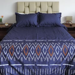 TALAMO HOGAR - Juego de duvet estampado azul 180 hilos EXTRADOBLE