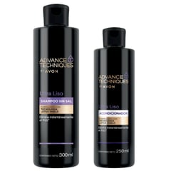 AVON - Advance Techniques Shampoo 300 ml + Acondicionador 250 ml Ultra liso