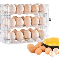 GENERICO - Organizador de Huevos de 3 Niveles - Capacidad para 30 Huevos