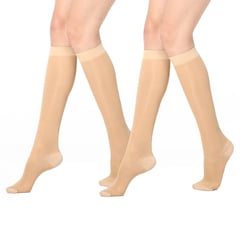 VITALIA TECHNOLOGY - Medias de Compresion Transparente Vitalia 15-20 mmHg Set x 2 - Beige - L/XL