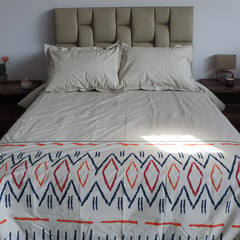 TALAMO HOGAR - Juego de duvet estampado taupe 180 hilos DOBLE