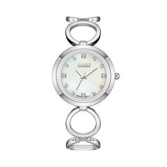 LOIX - Reloj mujer L1193-7 Plateado con tablero blanco