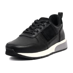 VIAR - Tenis Para Hombre Cuero Lincon Negro